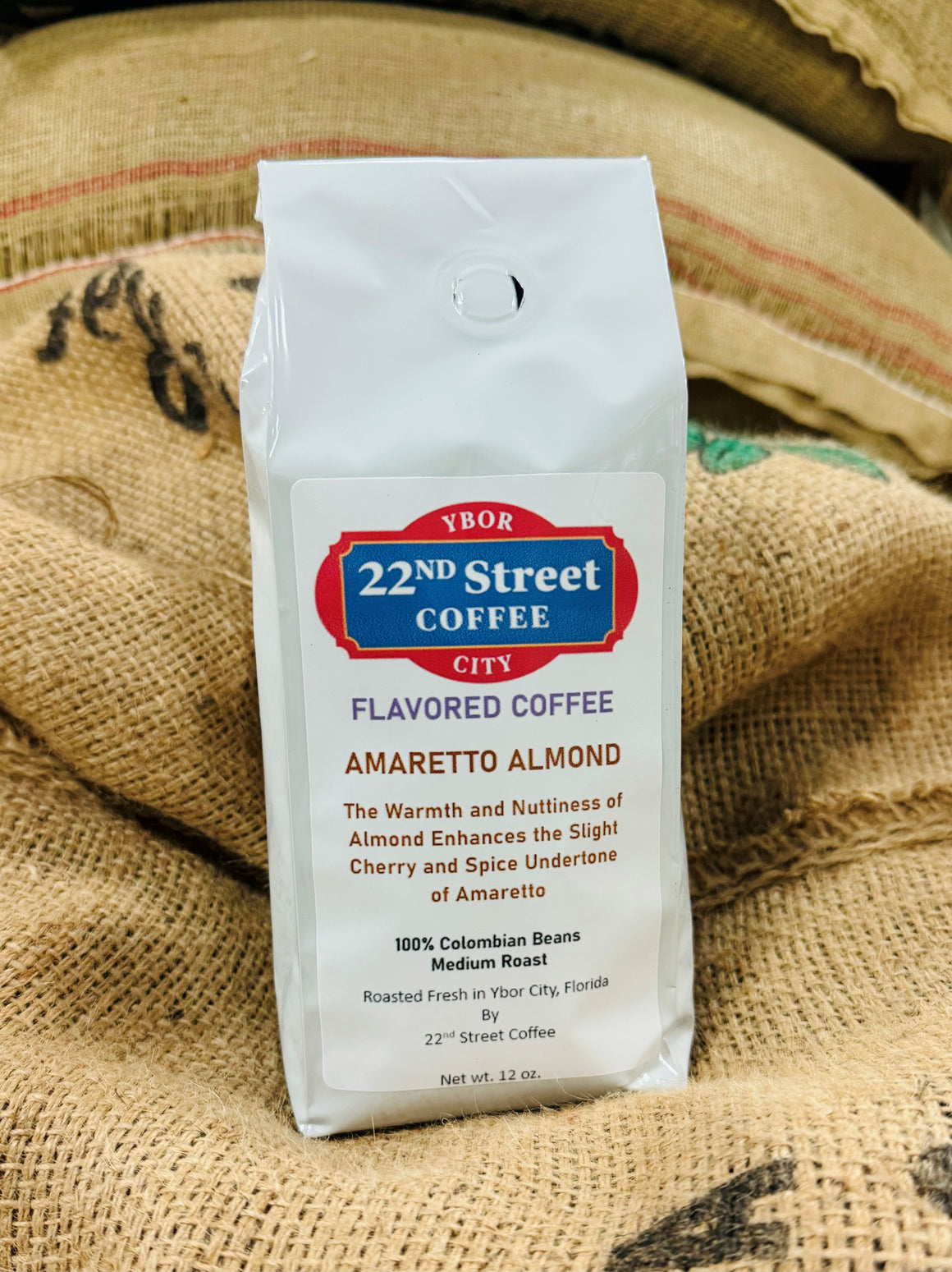 22nd Street Amaretto Almond Flavored Coffee, 12 oz. Whole Bean